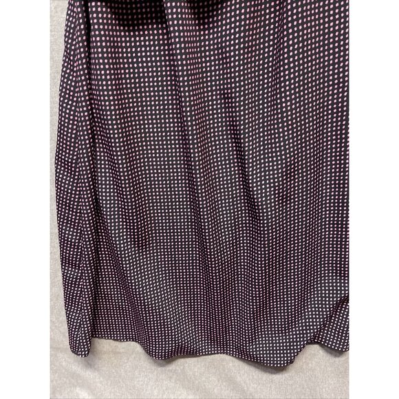 Leslie Belle Womens Polka Dot Maxi Dress Size 8 Black Pink Sleeveless - Picture 2 of 14